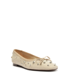 Schutz Arissa Shine Linen Flat In Beige