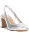 Vince Camuto Hamden Pointed Toe Slingback Pump In Silver Metallic