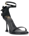 VINCE CAMUTO TANVIE FLOWER EMBELLISHED HIGH HEEL DRESS SANDALS