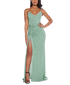 B DARLIN JUNIORS' GLITTERED OPEN-BACK SLEEVELESS GOWN