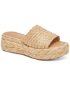 Dolce Vita Women's Chavi Raffia Flatform Slide Sandals In Light Natural Raffia