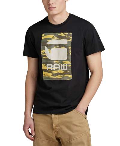 G-star Raw Men's Camo Logo Box T-shirt In Dark Black