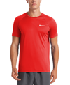 Nike Men's Essential Short-sleeve Hydroguard Swim Shirt In Red