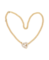 BY ADINA EDEN PAVE HEART TOGGLE CUBAN LINK NECKLACE