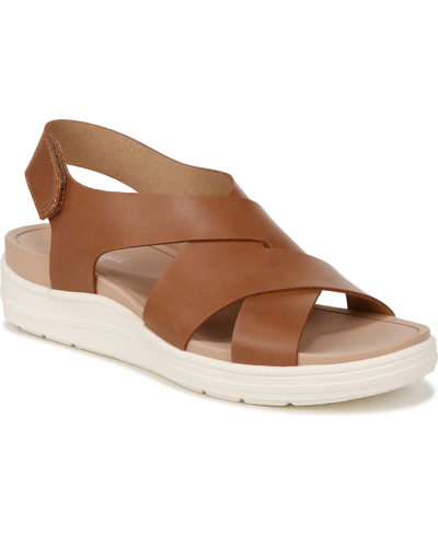 Dr. Scholl's Women's Time Off Sea Slingbacks In Honey Brown Faux Leather