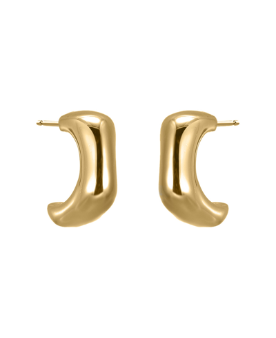 By Adina Eden Solid Fluid Curved Open Hoop Earring In Gold