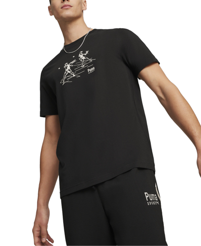 Puma Men's Team Graphic T-shirt In  Black