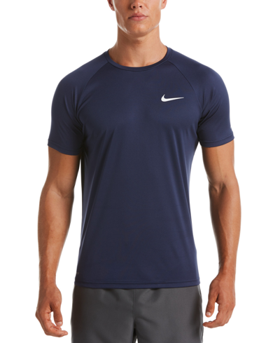 Nike Men's Short Sleeve Hydroguard Logo T-shirt In Midnight Navy