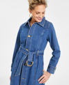 INC INTERNATIONAL CONCEPTS WOMEN'S DENIM TRENCH COAT, CREATED FOR MACY'S