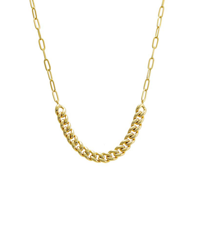 By Adina Eden Cuban X Paperclip Link Necklace In Gold
