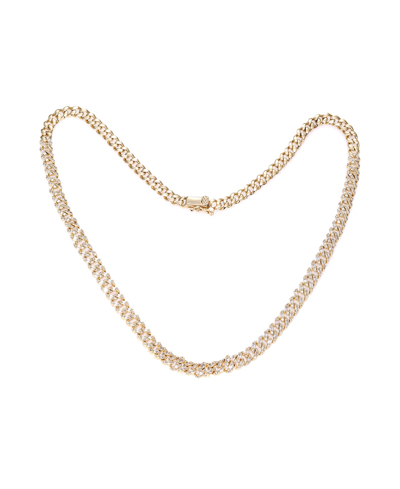 By Adina Eden Pave Chunky Cuban Link Necklace In Gold