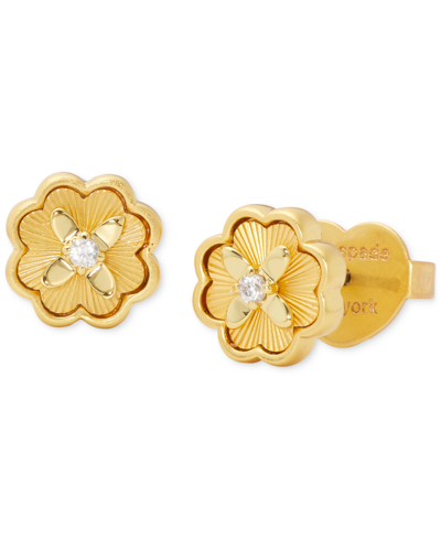 Kate Spade Gold-tone Heritage Bloom Mini Stud Earrings In Gold.