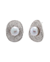 BY ADINA EDEN PAVE TWISTED IMITATION PEARL ON THE EAR STUD EARRING