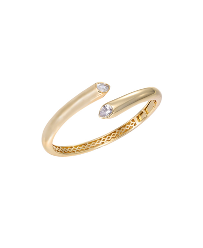 By Adina Eden Cubic Zirconia Open Claw Bangle Bracelet In Gold