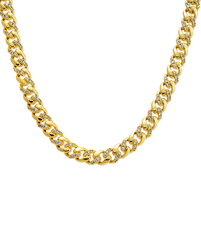 By Adina Eden Pave Cuban Toggle Chain Necklace In Gold