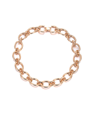 By Adina Eden Solid Open Circle Link Choker Necklace In Gold