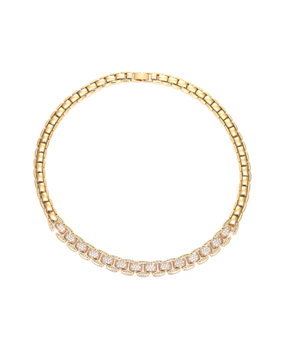 By Adina Eden Pave Super Chunky Box Chain Necklace In Gold