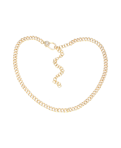 By Adina Eden Pave Cuban Link Necklace In Gold