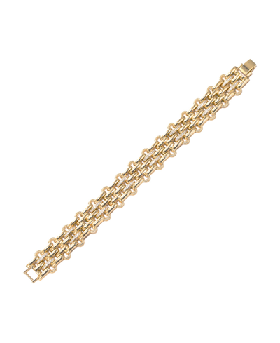 By Adina Eden Pave Wide Watch Chain Bracelet In Gold