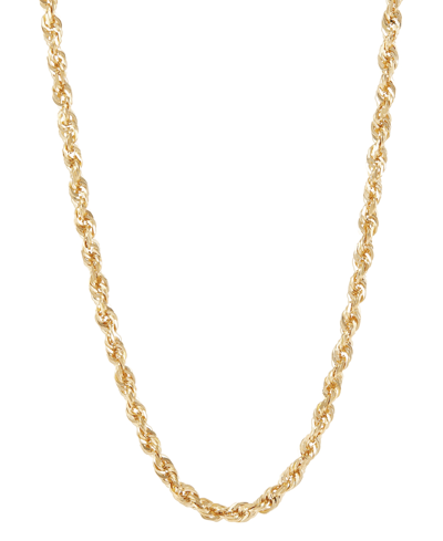 Macy's Solid Glitter Rope Link 18" Chain Necklace (3mm) In 14k Gold In Yellow Gold