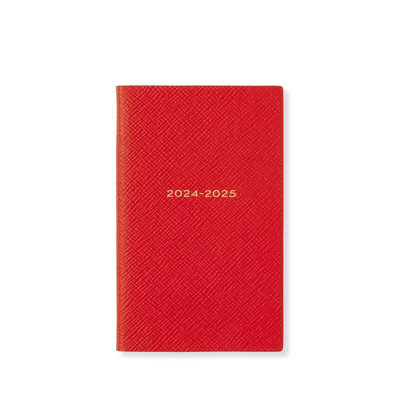 Smythson 2024-2025 Panama Weekly Agenda With Pocket In Red