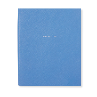 Smythson 2024-2025 Portobello Weekly Vertical Agenda In Panama In Blue