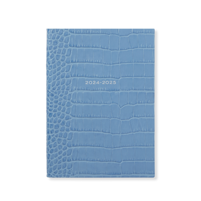 Smythson 2024-2025 Soho Weekly Agenda In Mara In Blue