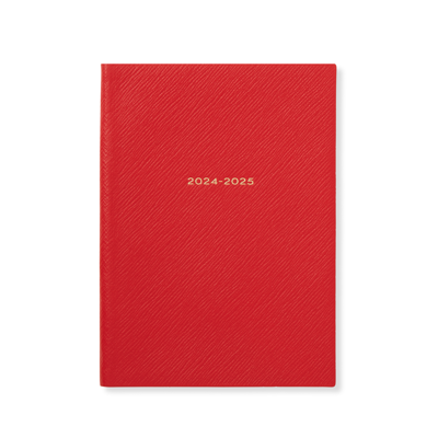 Smythson 2024-2025 Soho Weekly Agenda In Panama In Red