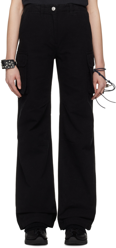 Our Legacy High-waist Cotton Trousers In Black Canvas