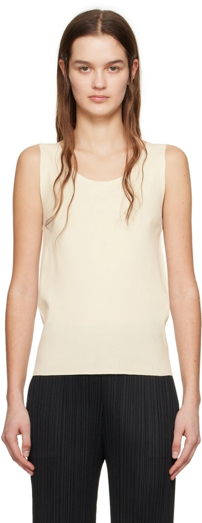 Issey Miyake Off-white A-poc Tank Top In 02 Off White