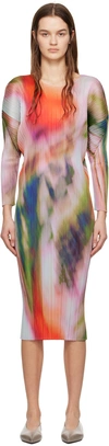 ISSEY MIYAKE MULTICOLOR TURNIP & SPINACH MAXI DRESS