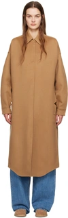 VALENTINO TAN SPREAD COLLAR COAT