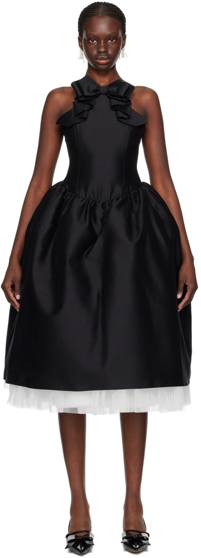 Shushu-tong Black Puffy Midi Dress
