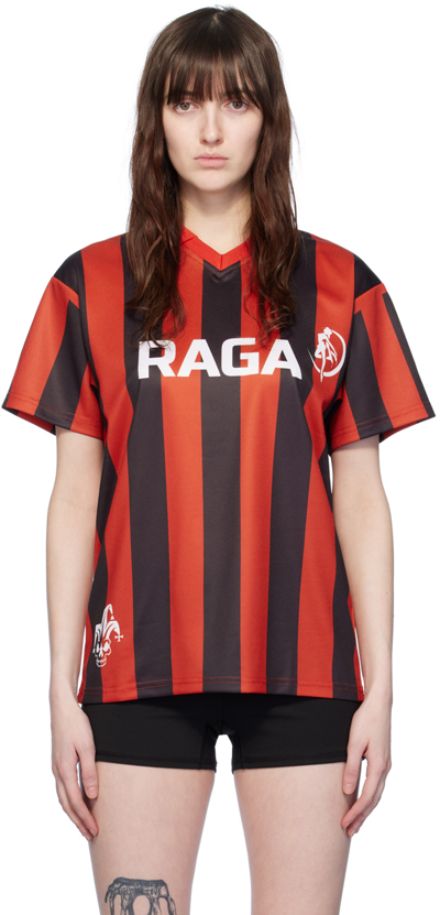 Raga Malak Black & Red United T-shirt In Red/black