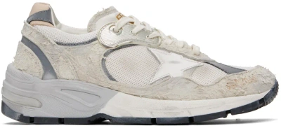 Golden Goose Running Dad Net And Suede Upper Leather Star And H In Neutrals