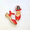 SWEDISH HASBEENS MAGDALENA WOODEN SANDAL IN RED
