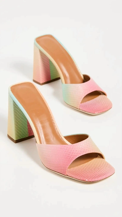 Staud Multicolor Sloane Heeled Sandals In Pink