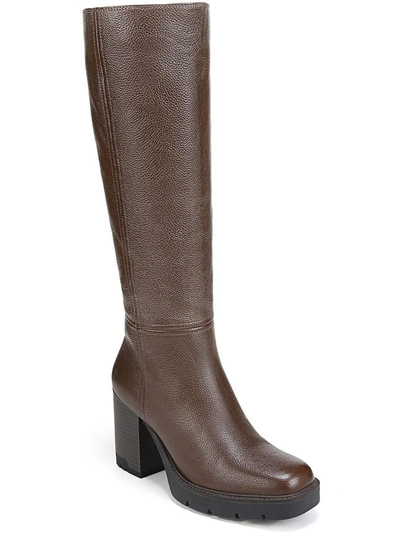 Naturalizer Willow Womens Faux Leather Zipper Knee-high Boots In Brown