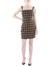 Kingston Grey Juniors Womens Jumper Plaid Sheath Dress In Black