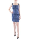 Kingston Grey Juniors Womens Jumper Plaid Sheath Dress In Blue