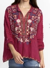 Johnny Was Women's Aubrette Embroidered Blouse In Red