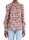 Derek Lam 10 Crosby Tessa Long Sleeve Cotton Top In Pink