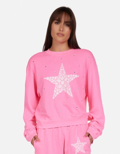 Lauren Moshi Spalding Diamond Star In Neon Pink