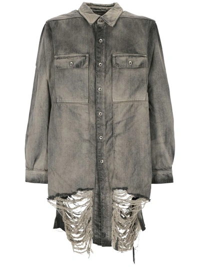 Rick Owens Drkshdw Jackets In Mineral Fringed