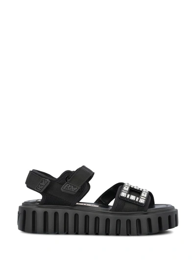 Roger Vivier Viv' Go-thick Trekky Sandals 35 In Black