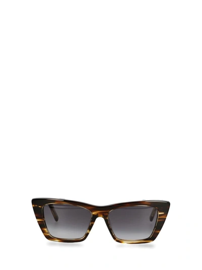 Saint Laurent Glasses In Havana Havan Gr Grey