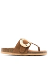 See By Chloé Chanu Suede Slides In 506 Tabacco