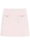 Self-portrait Sequin Crystal Embellished Short Sleeve Knit Mini Skirt In Multicolor