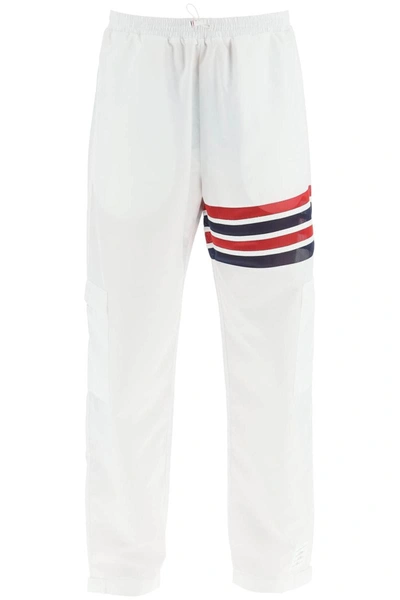 Thom Browne 4 Bar Ripstop Pants In White