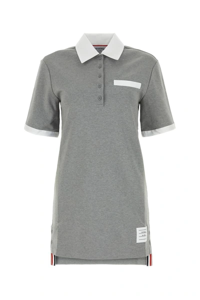 Thom Browne Logo Polo Dress In Grey